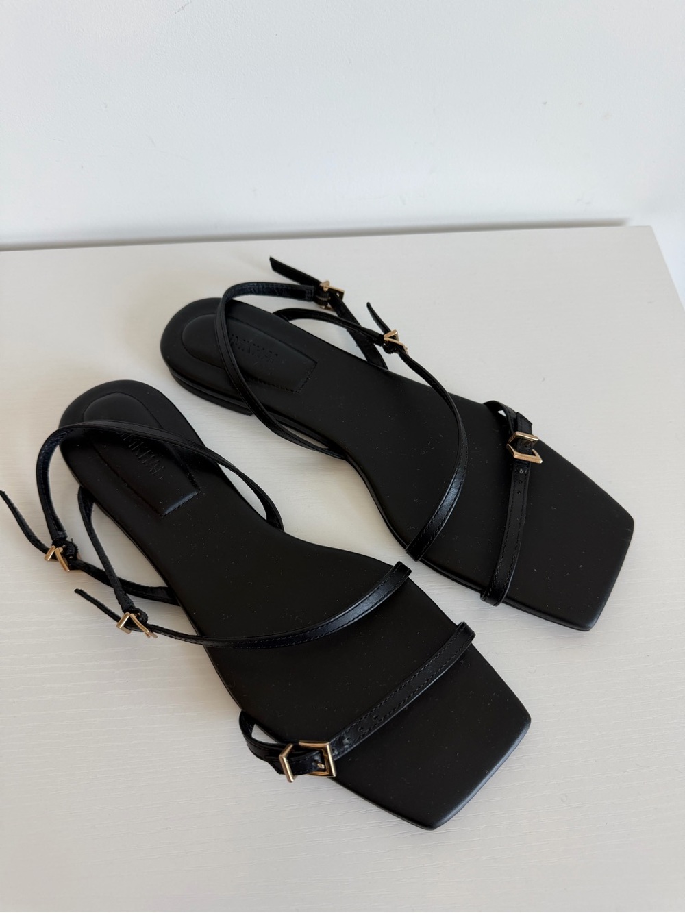 Simkhai 37 Carey Black Leather Slingback Sandals Strappy - Picture 5 of 8